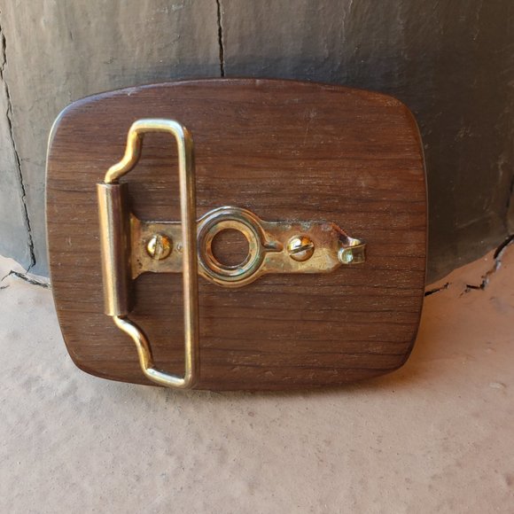 Mountain Goats Scrimshaw Style Wooden Belt Buckle - Picture 3 of 4